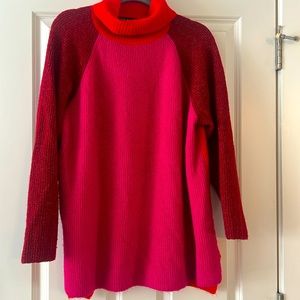 Color block turtleneck sweater